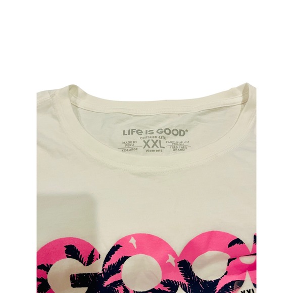 Life is Good Good Vibes Beach White NWT Long Sleeve Tee XXL Womens Casual Top - Picture 6 of 9